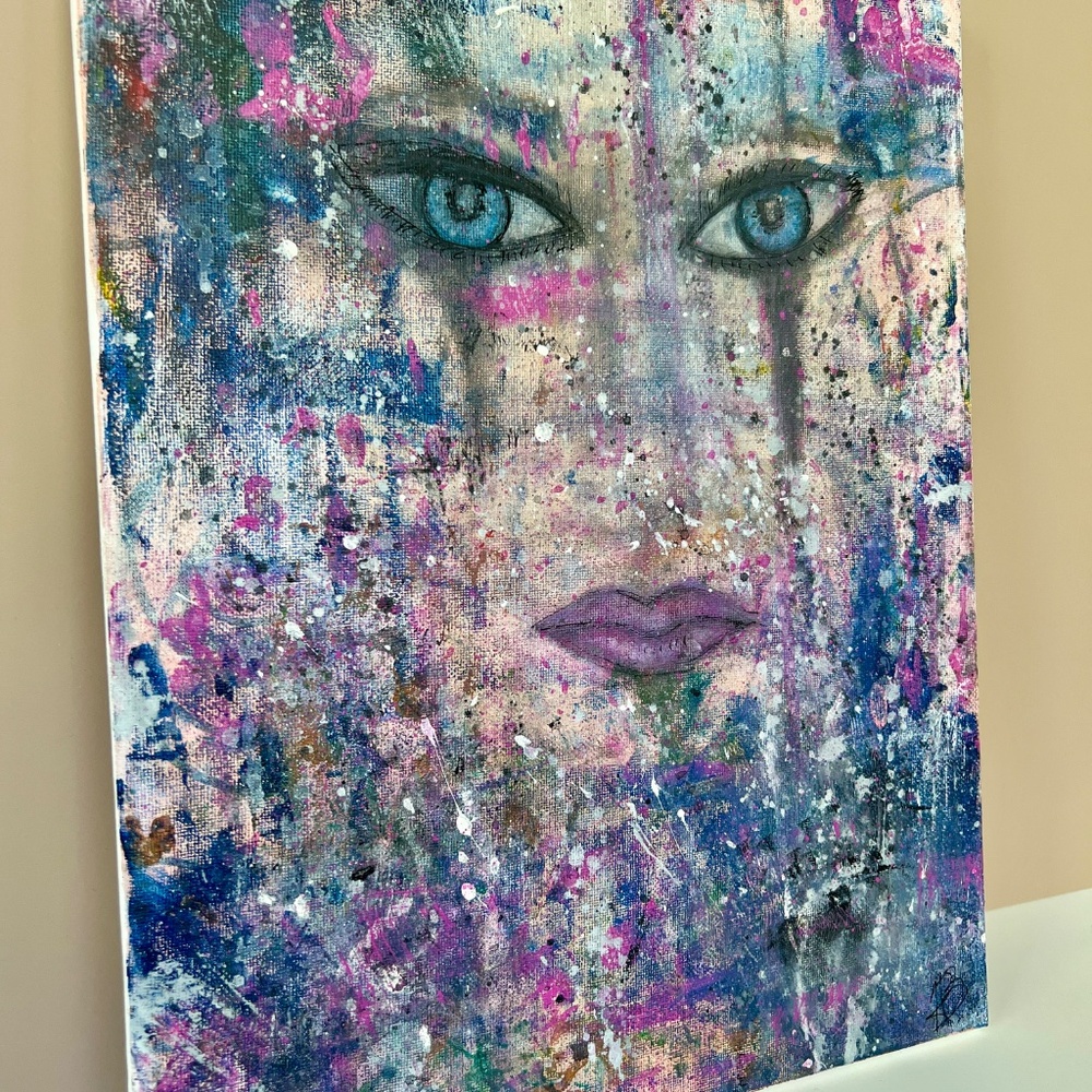 Eye Catching – Abstract Acrylic Painting of a Woman | 11x14 Canvas Pop Art - Picture 14 of 16